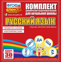 Динамические раздаточные пособия. Русский язык (веера). Читаем по слогам (слоги из двух букв). Конструируем слова (слоги из двух и трех букв). - fgospostavki.ru - Донецк
