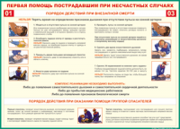 Таблица "Порядок действий при внезапной смерти" (100х140 сантиметров, винил) - fgospostavki.ru - Донецк