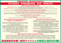 Таблица "Пожарная безопасность. Правила поведения при пожаре" (100х140 сантиметров, винил) - fgospostavki.ru - Донецк