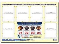 Стенд информационный "Основы безопасности жизнедеятельности" (80*110, 6 карманов) - fgospostavki.ru - Донецк