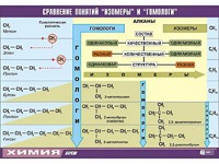 Таблица демонстрационная "Сравнение понятий изомер и гомолог" (винил 100x140) - fgospostavki.ru - Донецк