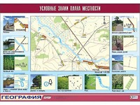 Таблица демонстрационная "Условные знаки плана местности" (винил 100*140) - fgospostavki.ru - Донецк