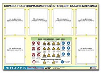 Стенд информационный "Правила техники безопасности в кабинете физики" (80х110, 6 карманов) - fgospostavki.ru - Донецк