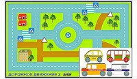 Игровой коврик "Дорожное движение - 2" с набором транспортных средств - fgospostavki.ru - Донецк