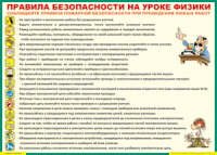 Таблица "Правила безопасности на уроке физики" (100х140 сантиметров, винил) - fgospostavki.ru - Донецк