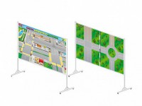 Доска магнитно-маркерная двухсторонняя "Азбука дорожного движения" на стойках (разборная) - fgospostavki.ru - Донецк