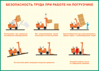 Таблица "Безопасность труда при работе на погрузчике" (100х140 сантиметров, винил) - fgospostavki.ru - Донецк