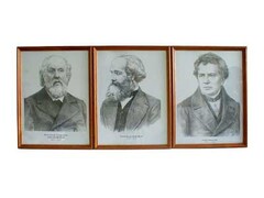 Портреты выдающихся физиков (деревянная рамка, под стеклом) - fgospostavki.ru - Донецк