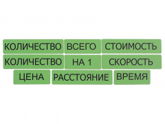 Набор магнитных карточек "Опорные слова к задачам" (зеленый) - fgospostavki.ru - Донецк