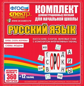 Динамические раздаточные пособия. Русский язык (комплект демонстрационных материалов). Касса букв, слогов, звуковых схем с набором интерактивных таблиц. - fgospostavki.ru - Донецк