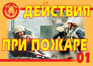 Комплект плакатов "Действия при пожаре" - fgospostavki.ru - Донецк