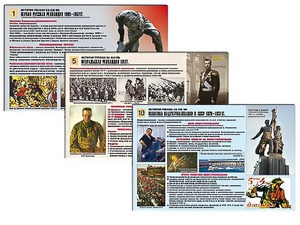 Комплект таблиц по истории "История России XX - XXI вв." раздаточные (цветные, ламинированные, А4, 12 штук) - fgospostavki.ru - Донецк