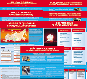 Комплект таблиц "Основы гражданской обороны (МЧС РФ)" 13 штук. - fgospostavki.ru - Донецк