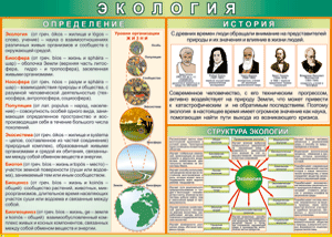 Таблица "Экология. Определения и история" (100х140 сантиметров, винил) - fgospostavki.ru - Донецк