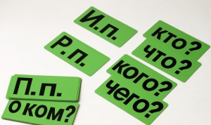 Набор магнитных карточек "Падежи" (фон зелёный) - fgospostavki.ru - Донецк