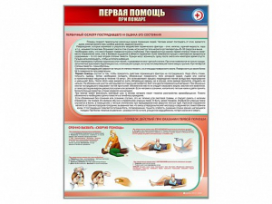 Стенд "Первая помощь при пожаре" - fgospostavki.ru - Донецк