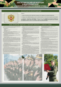Стенд-уголок "Конституция Российской Федерации и Федеральный закон "О воинской обязанности и военной службе" - fgospostavki.ru - Донецк