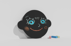 Фигурная грифельная меловая доска на тему эмоций - fgospostavki.ru - Донецк