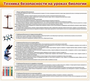 Стенд "Техника безопасности на уроках биологии" Вариант 2 - fgospostavki.ru - Донецк