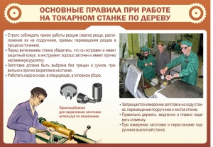 Стенд "Основные правила при работе на токарном станке по дереву" - fgospostavki.ru - Донецк
