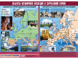 Таблица демонстрационная "Объекты всемирного наследия в Зарубежной Европе" (винил 100*140) - fgospostavki.ru - Донецк