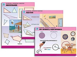 Комплект таблиц "Математика. Знакомство с геометрией" (6 таблиц, формат А1, ламинированные) - fgospostavki.ru - Донецк