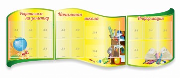 Стенд "Начальная школа" резной из 3-х частей - fgospostavki.ru - Донецк