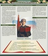 Стенд "Уставы. Закон военной службы. Военная присяга" - fgospostavki.ru - Донецк